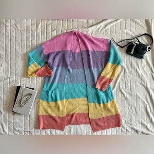 Pastel rainbow long sweater
